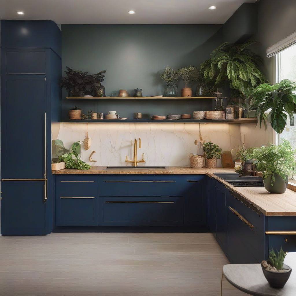 Blue and Green Kitchen