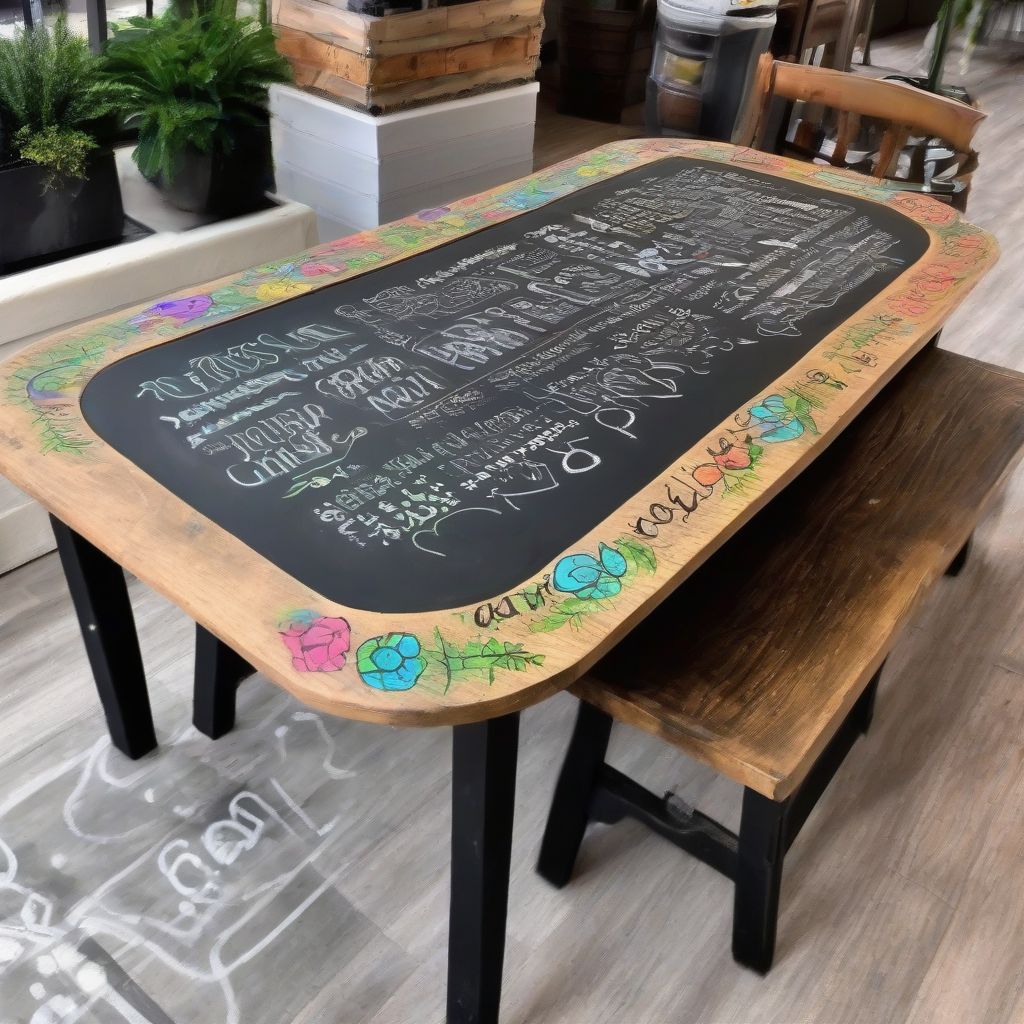 DIY Chalkboard Paint Table