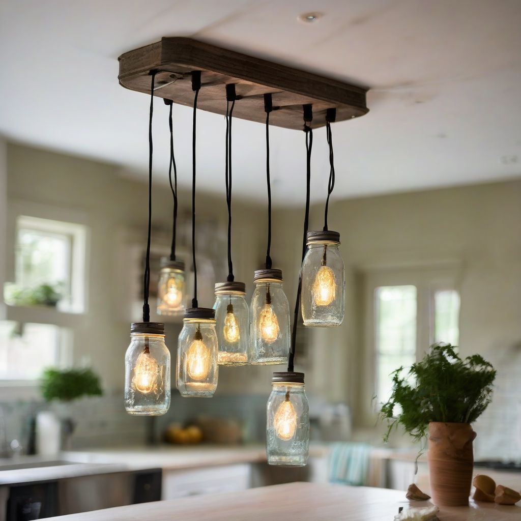 DIY Pendant Light with Mason Jars